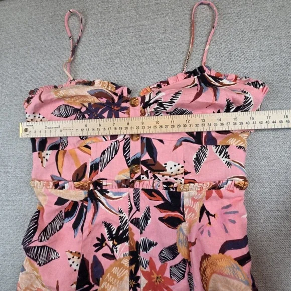 Farm Rio Pink Pineapple Mini Dress Women's Medium Tropical Beach Resortwear - Picture 8 of 10